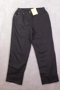 RUBY RD. WOMEN'S BLACK ELASTIC WAIST ZIP STRAIGHT LEG PANTS SIZE 8P Petites NEW - Picture 1 of 8