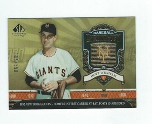 2006 SP Legendary Cuts Baseball Chronology Gold Hoyt Wilhelm Giants /550 
