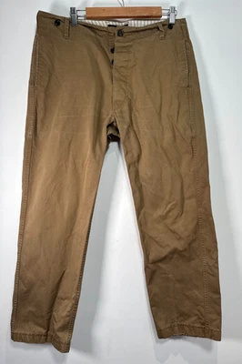 Pantalón Chino Lyle & Scott Para Hombre Talla 34 Marrón Pierna Recta Algodón Botón Mosca Foto 1 de 4