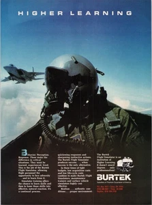 Burtek 1985 Vintage Print Ad Flight Simulator Higher Learning Aviation - Picture 1 of 1