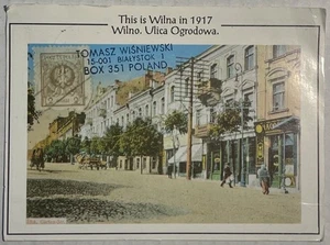Vintage Postcard Showing Vilnius Lithuania Garden Street 1917 Poland - Picture 1 of 4