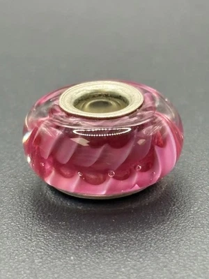 Chamilia Rosa OB-101 Plata de Ley Fucsia Sueño Murano Dije Z2 Foto 1 de 4