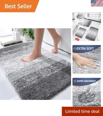 Modern 30" x 20" Gradient Striped Bath Rugs - Ultra Absorbent & Machine Washable - Imagem 1 de 4