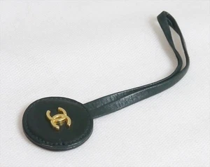 Authentic CHANEL Keychain Charm Coco Mark Leather #4945 - Picture 1 of 6