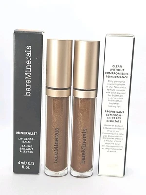 2 bareMinerals Mineralist Lip Gloss-Balm ADVENTURE Nude Full Size New Boxed  - Image 1 of 4