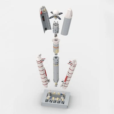 MOC Nasa Titan IIIE Centaur Building Blocks 1:110 Scale Rocket Display Model Kit - Image 1 of 4