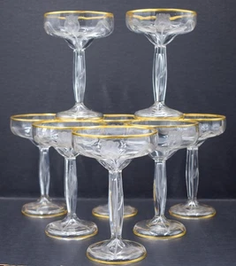 8 Moser mundgeblasene & gravierte Untertassen Sekt Coupés, Tulpen - Bild 1 von 8