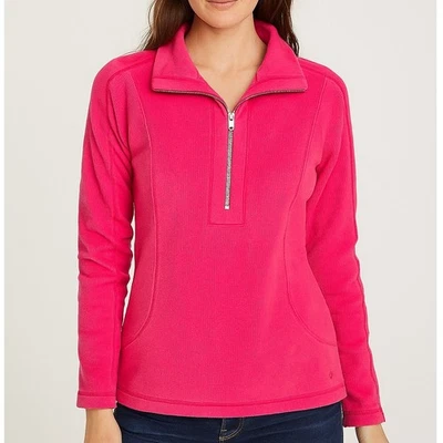 TOMMY BAHAMA Aruba Half-Zip Cotton Blend Pink Sweatshirt Jacket XS Athleisure - Image 1 of 4