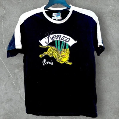 Black T-Shirt size XL Kenzo Paris Memento Black Tiger Logo Embroidery - Image 1 of 4