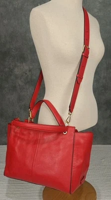 Cole Haan 100% Leather Hand Bag / Shoulder / Crossbody Body Bag Purse Color Red - Image 1 of 4