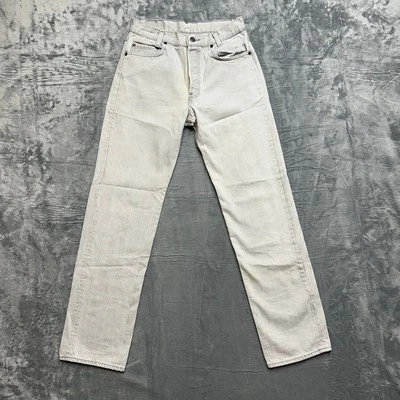 Jeans reto vintage Levi's 701 XX estudante masculino tamanho 30x32 branco - Imagem 1 de 4
