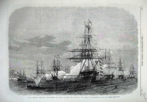 Antigua impresión antigua 1867 barco emperador Galatea Brasil duque Edimburgo Janeiro 19 - Imagen 1 de 1