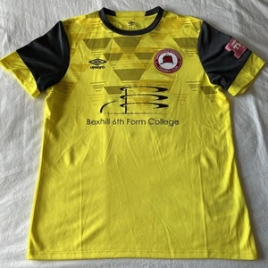 Eastbourne Borough Shirt Player Worn Umbro Men’s Medium M Number 17 Yellow Away - Picture 1 of 10