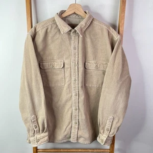 Rusty Button Up Shirt Mens Large Brown Corduroy Long Sleeve Casual Pockets - Picture 1 of 11