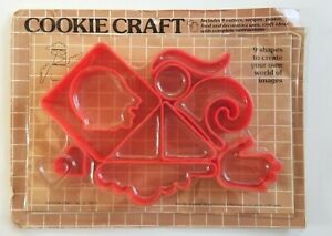 Vintage Cookie Craft Cutter 9 Designs 1979 NEW in Packaging Plastic Sailboat +