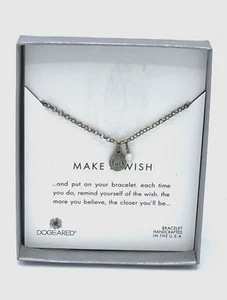 Dogeared ''Luck'' Word Pebble Charm Bracelet Sterling Silver 18'' 01484 - Picture 1 of 3