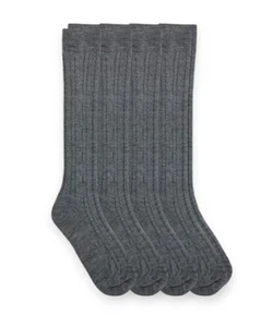 Jefferies Socks Girls Cable Knit Dress School Uniform Knee High Socks 4 Pair PK - Picture 1 of 15