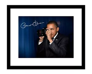 Barack Obama 8x10 signierter Fotodruck mit Canon Kamera Fotografie Shooting Pic - Bild 1 von 2
