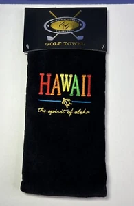 Eighteenth Green Collection HAWAII The Spirit of Aloha Golf Towel Black AJW Inc. - Picture 1 of 4