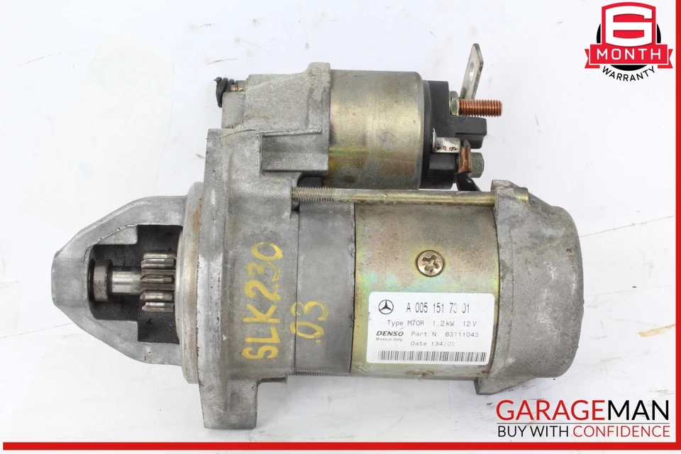 97-04 梅赛德斯 R170 SLK230 电装发动机起动器电机 0051517301 原始设备制造商 — 第 1/4 张图片