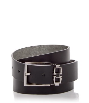 Salvatore Ferragamo Doble Gancini Hebilla Reversible Cuero Cinturón Nero 34”/85 cm Foto 1 de 4