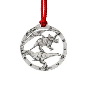 Dinosaurios peltre T-Rex Pterodáctilo Triceratops Dino adorno de Navidad A180OR - Imagen 1 de 1