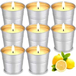 citronella candles outdoor, 8 pack scented candles set, 120 hour burning candles - Picture 1 of 8