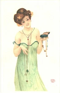 CPA Carte Postale France-illustration de Kirchner, Raphael une jeune femme montr - Imagen 1 de 2