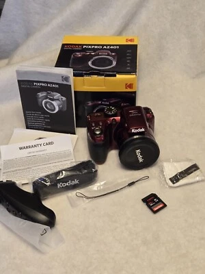 Cámara puente Kodak PIXPRO AZ401 40X ancha 24-960 mm roja 64 GB SD papeleo y caja Foto 1 de 4