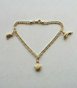 Bracciale donna con Stella Luna Delfino oro giallo 18 kt - Gr. 5,2 - Foto 1 di 3