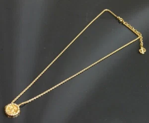 Authentic Christian Dior Necklace coin CD vintage Metallic #3475 - Picture 1 of 7