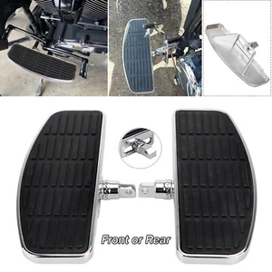 Black & Chrome Floorboards For Harley Sportster XL Dyna Honda Front Foot Boards - Picture 1 of 16