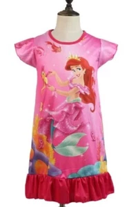 Disney Little Mermaid Girls Short Sleeve Dress Pajama Nightgown Sz Med. NEW - Picture 1 of 1