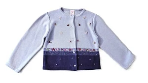 Girls vtg GYMBOREE Folk Song purple cardigan sweater 5 cototn knit 2002 jacket - Picture 1 of 4