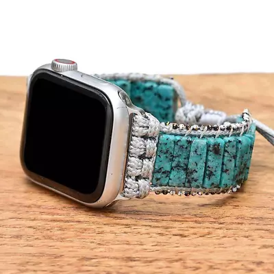 Natural Stone Boho Watch Band Strap for Apple iWatch 7 6 5 4 3 2 1 SE 42/44/45mm - Image 1 of 4