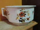 Cauldon Chamber Pot 9" honey pot flower& bee orange yellow brown England commode