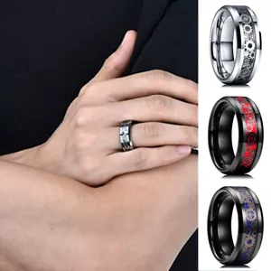Zahnringe Für Herren Edelstahl Titan Gold Silber Schwarz Größe 6–13 ^^ ≌ - Bild 1 von 13