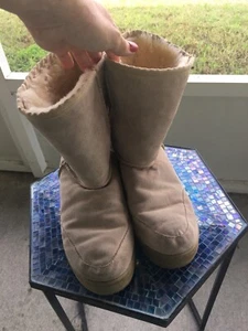 AUSTRALIAN BOOT CO. Warm Winter Work Boots Beige Cow Suede & Lined Women Size 10 - Picture 1 of 11