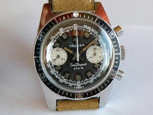 TRESSA-SEA TEMPEST-SUB 200 M-ACCIAIO-OVERSIZE(38 MM)-CASSA A VITE-FIRMATO-R 7733 - Picture 1 of 12