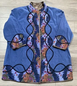 Koos of Course Reversible Jacket Raincoat Blue Floral Size 3XL - Picture 1 of 15