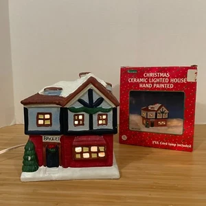 CR Seasons Keramik Bäckerei beleuchtetes Haus Weihnachtsdorf top funktionstüchtig - Bild 1 von 6