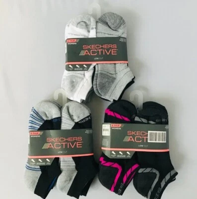 SKECHERS ACTIVE Womens Socks Low Cut Cushion Arch Support 6 Pair Shoe Size 5-9.5 - Image 1 of 4