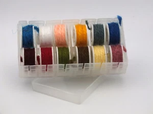 Wool Sparkle Dubbing Yarn on 12 Spools - Assorted Colors in Dispenser - MAT117 - Picture 1 of 3