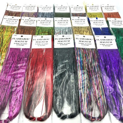 HOLOGRAPHIC MAGNUM FLASHABOU - Fly Tying Saltwater Flash Material Musky Bucktail - Image 1 of 2
