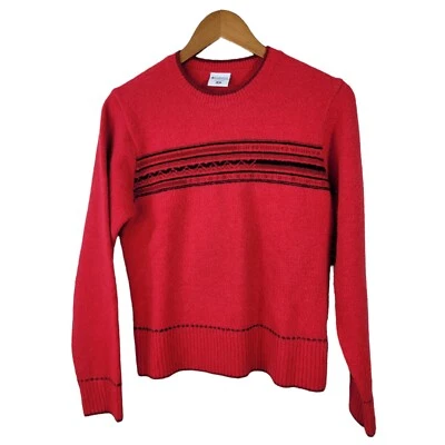 Suéter Nórdico de Lana Columbia Talla Mediana Manga Larga Pullover Rayas Frontal Retro Foto 1 de 4