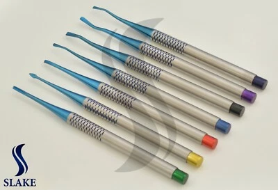 Dental PDL Luxating Root Elevators Set of 7 Precise Periotomes Tips Titanium Lab