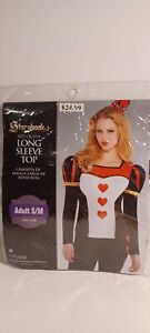 Storybook Red Queen Long Sleeve Top Adult S/M Halloween Costume Cosplay New
