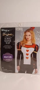Storybook Red Queen Long Sleeve Top Adult S/M Halloween Costume Cosplay New - Picture 1 of 3