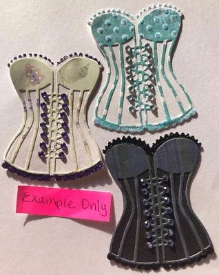 CORSET/BUSTIER Troquelados (6 piezas) 2-1/4"x 2-3/4" Lencería•Boda•Stripper •Bailarina•Sujetadores Foto 1 de 4