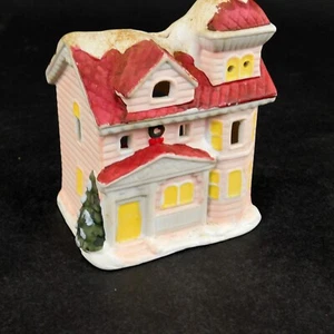 JSNY Porcelain House Voltive Candle Holder Candle Thailand 4" High - Picture 1 of 6